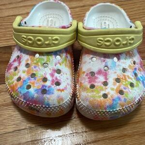 Toddler rainbow crocs